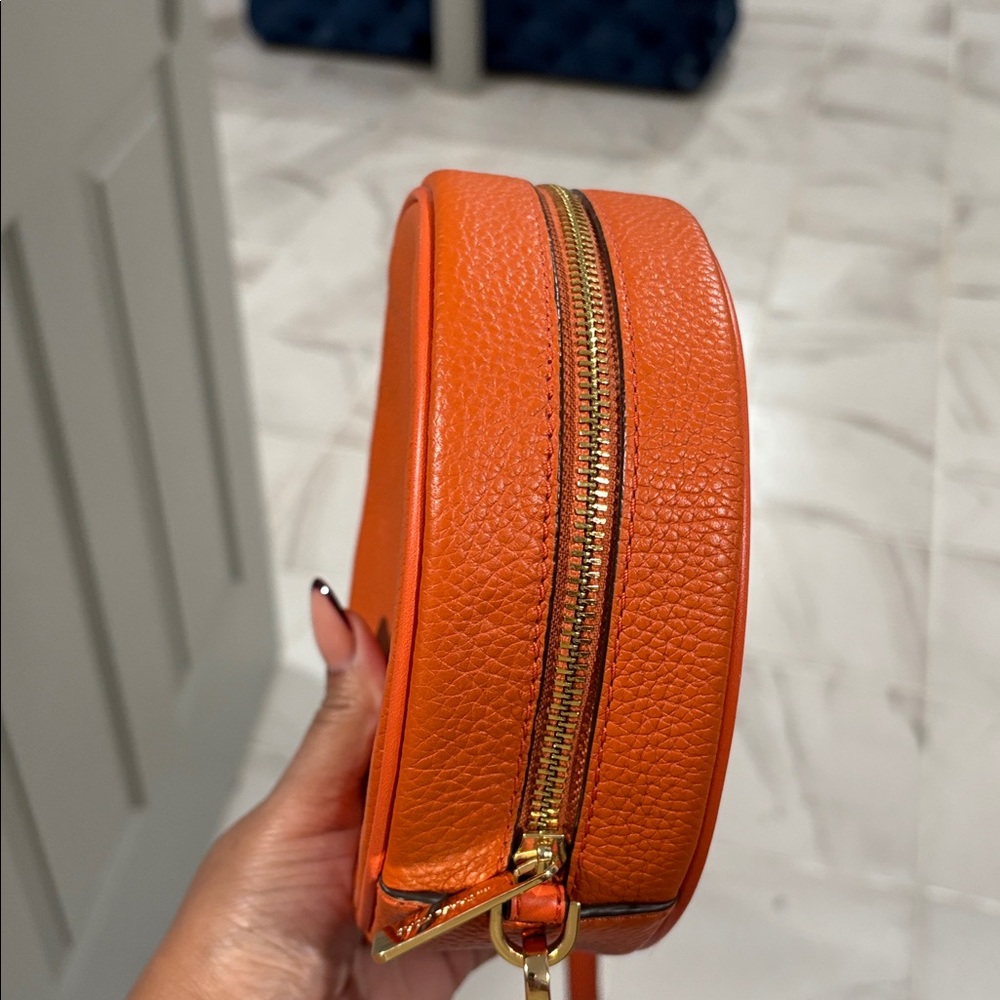 Michael Kors Vibrant Orange Round Crossbody Bag - Picture 4 of 5